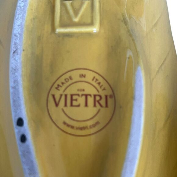 Vietri Leaf 2 Part Serving Dish Platter Large 14” Stoneware Made In Italy Yellow - Picture 8 of 8